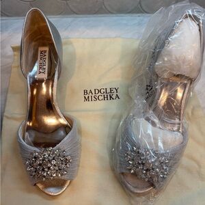 Badgley Mischka Glittering Silver Heels